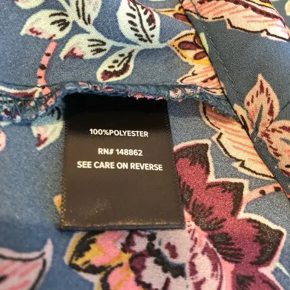 Torrid Midnight floral blue purple wrap front tunic top size 4 or 4X NWT - Picture 12 of 16